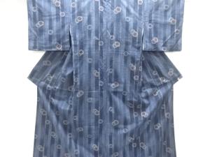 源氏車模様織り出し手織り紬着物